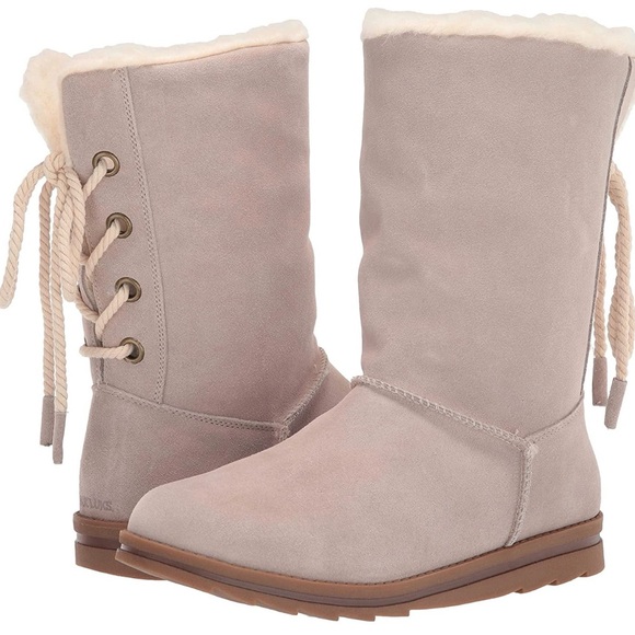 Muk Luks Shoes - MUK LUKS Women’s Ziggy Rodeo Boots in Stone Winter Suede Size 9 NWT